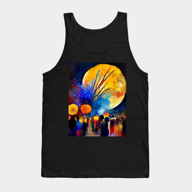Beautiful Abstract Impressionist Firework Tank Top by AmazinfArt